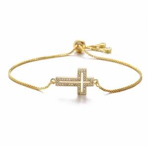 NEW GOLDEN STELLA cross bracelet in gold